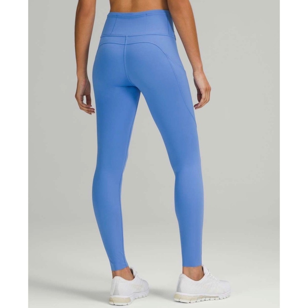 Lululemon Fast and Free High Rise Tight 28" Brushed Fabric Blue Nile W5CFSS sz 2